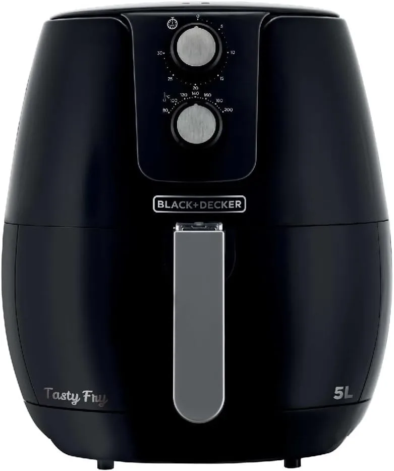 Black Decker Fritadeira, Air Fryer, com Cesto Antiaderente e Timer, Ajuste de Temperatura, 5L, 127V