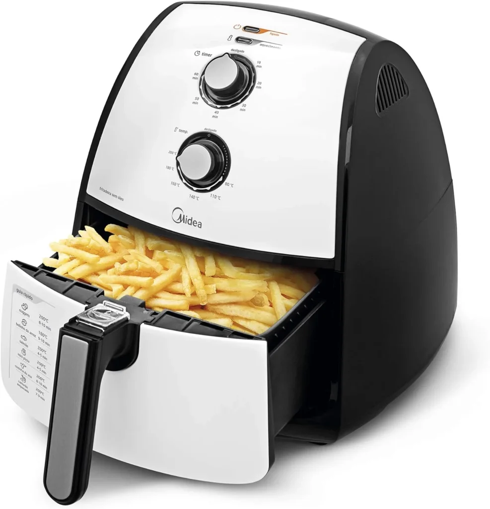 Fritadeira Airfryer Sem Óleo, 4L, Branco, 127V, Midea